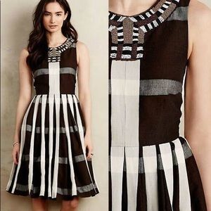 Anthropologie Maeve Pleated Plaid Dress